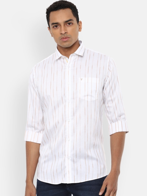 

Van Heusen Sport Men White Slim Fit Striped Casual Shirt