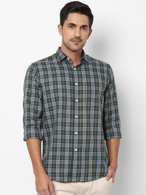 

Allen Solly Men Green & White Slim Fit Checked Casual Shirt