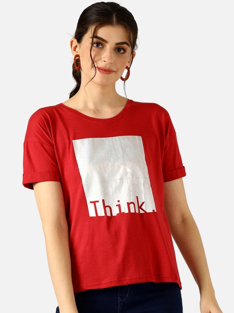 

V2 Value & Variety Maroon & White Chambray Regular Top