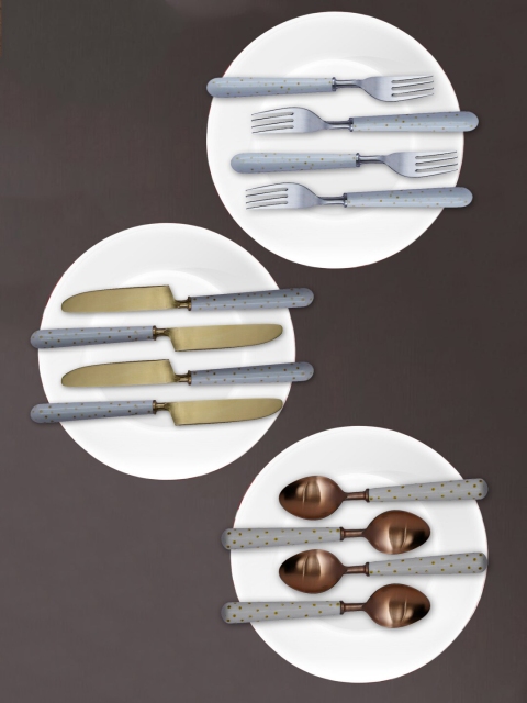 

nestroots Gold-Toned & Silver-Toned 12 Pc Stainless Steel Cutlery Set