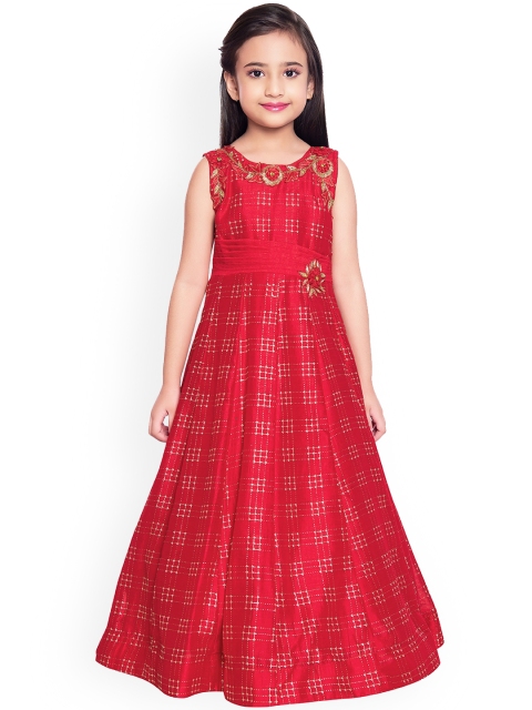 

BETTY Girls Red Embellished Gown Dress