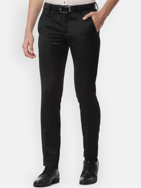 

Van Heusen Men Black Tapered Fit Solid Formal Trousers