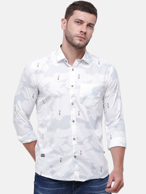 

Alan Scott Men White Regular Fit Printed Pure Cotton Casual Shirt