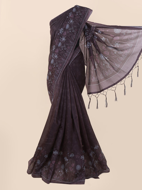 

Pothys Grey Printed Cotton Blend Saree