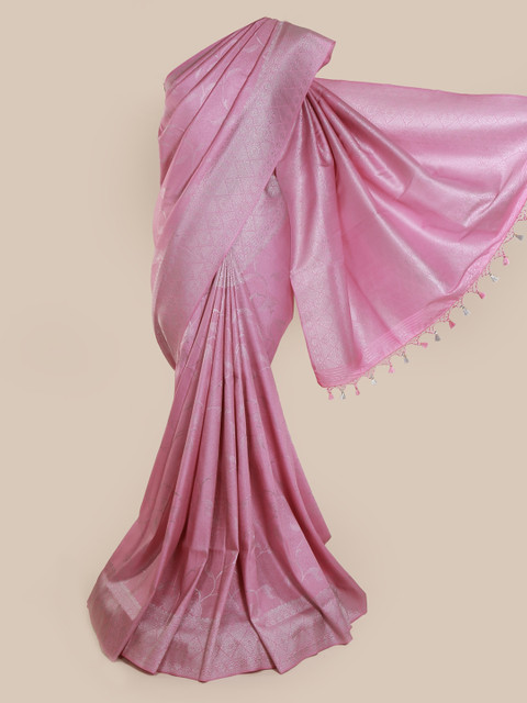 

Pothys Pink Pure Silk Woven Design Banarasi Saree