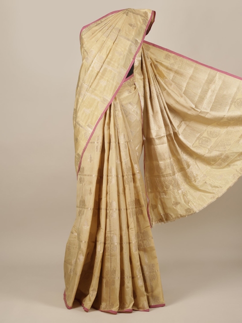 

Pothys Beige Woven Design Jute Silk Saree