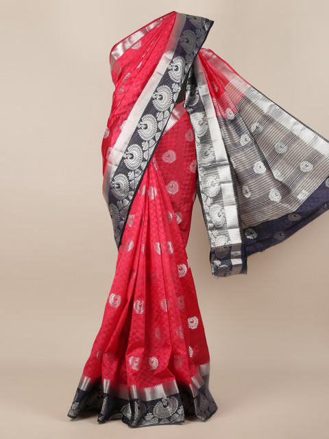

Pothys Red & Black Jute Silk Woven Design Saree