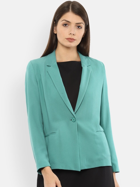 

Van Heusen Woman Blue Solid Single-Breasted Casual Blazer