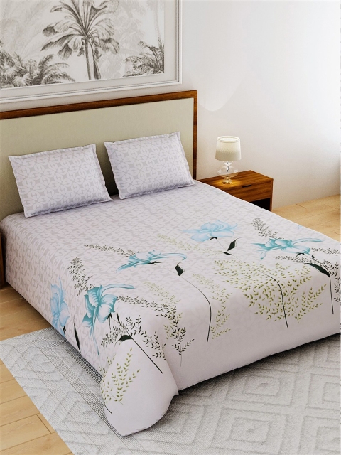

Salona Bichona Grey Cotton Printed 1 King Bedsheet With 2 Pillow Cover