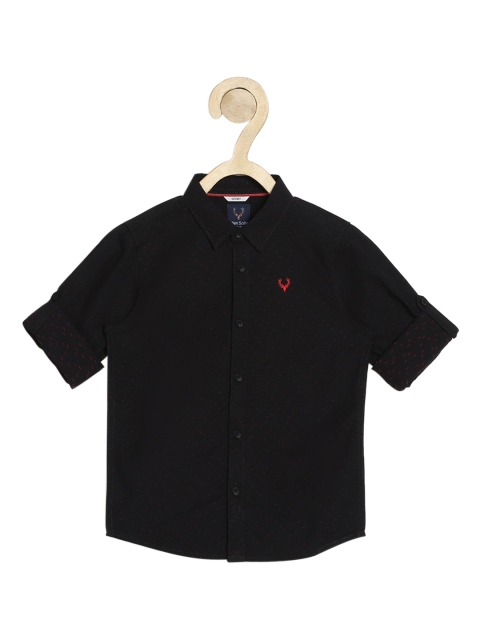 

Allen Solly Junior Boys Black Slim Fit Solid Pure Cotton Casual Shirt