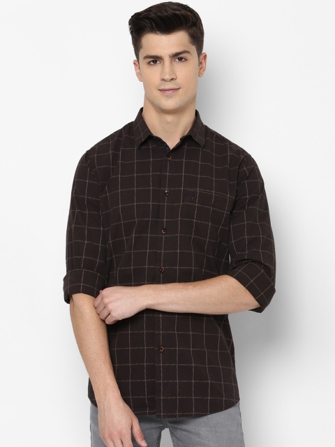 

Allen Solly Men Coffee Brown & Beige Slim Fit Checked Casual Shirt