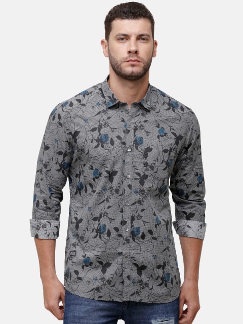 

Alan Scott Men Grey Regular Fit Printed Pure Cotton Casual Shirt