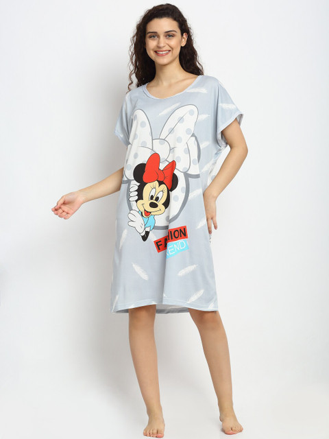 

NEUDIS Women Grey Minnie Printed Lounge T-Shirt