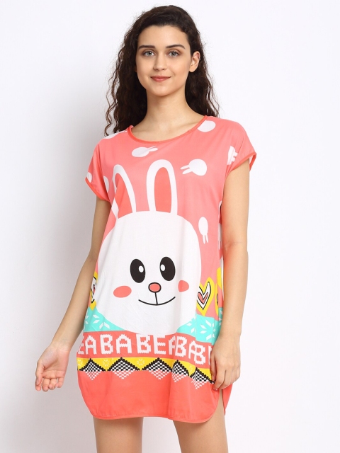 

NEUDIS Pink & White Printed Lounge T-Shirt