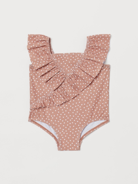 

H&M Girls Pink Printed Flounced Swimsuit