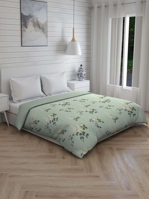 

Boutique Living India Green & Grey Floral AC Room 120 GSM Double Bed Comforter