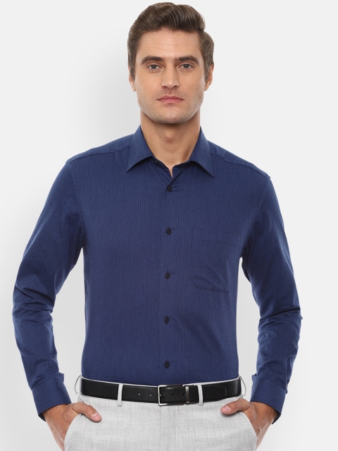 

Louis Philippe Men Navy Blue Regular Fit Solid Pure Cotton Formal Shirt