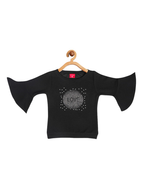 

Tiny Girl Black & White Embellished Regular Top