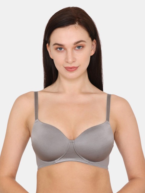 

Zivame Women Grey Solid Bra