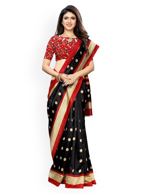 

KALINI Black Solid Saree
