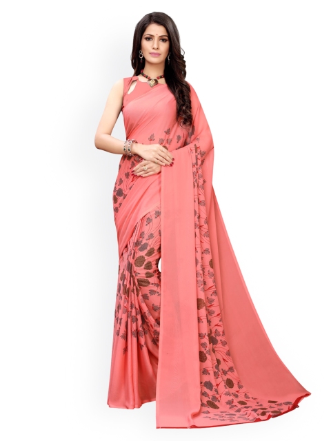 

KALINI Peach-Coloured Printed Saree