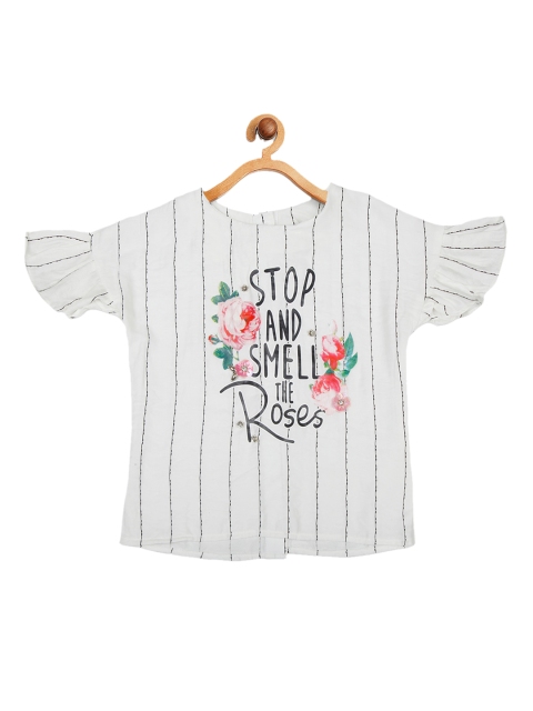 

Tiny Girl Off White Striped Regular Top