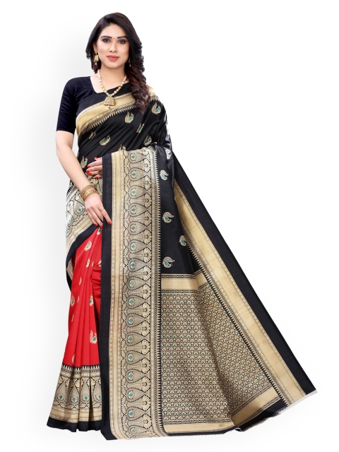 

KALINI Black Woven Design Poly Silk Saree