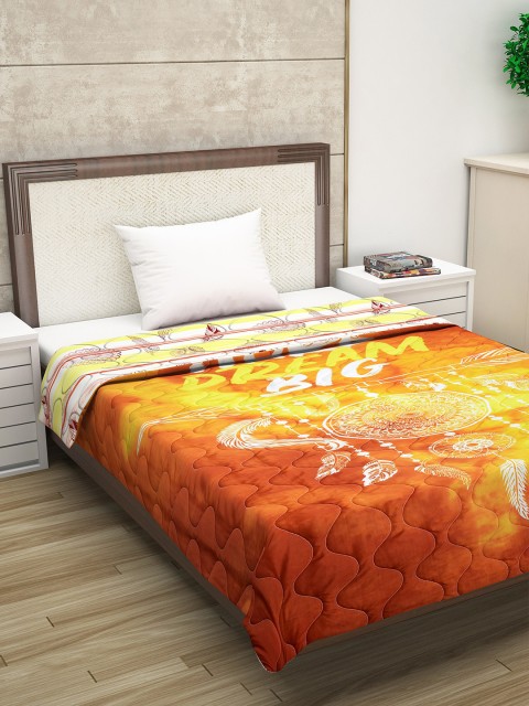 

Divine Casa Yellow & Orange Abstract Heavy Winter 120 GSM Single Bed Comforter