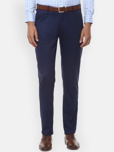 

Louis Philippe Men Navy Blue Solid Regular Fit Formal Trousers