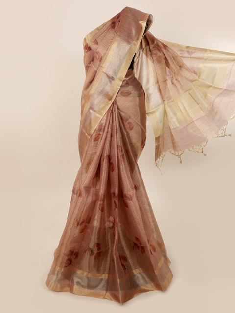 

Pothys Pink & Brown Tissue Woven Design Saree