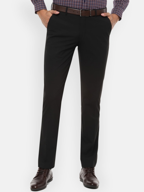 

Louis Philippe Men Black Solid Slim Fit Formal Trousers