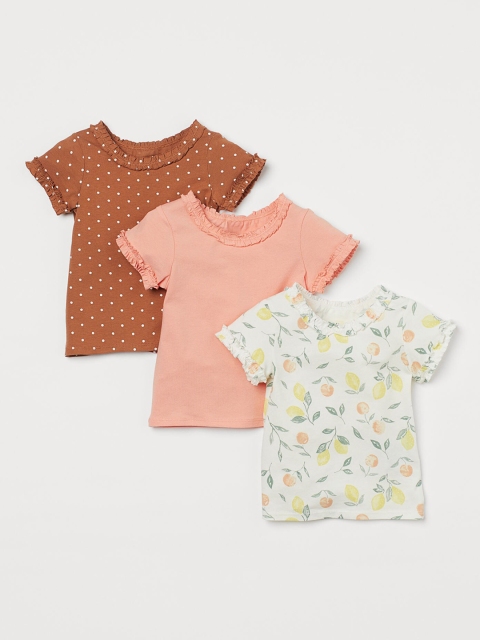 

H&M Women 3 Pack Cotton Tops, Cream