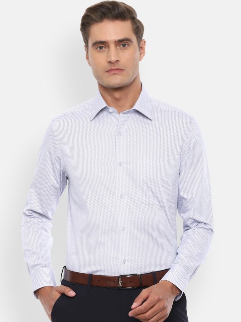 

Louis Philippe Men Blue Regular Fit Checked Pure Cotton Formal Shirt