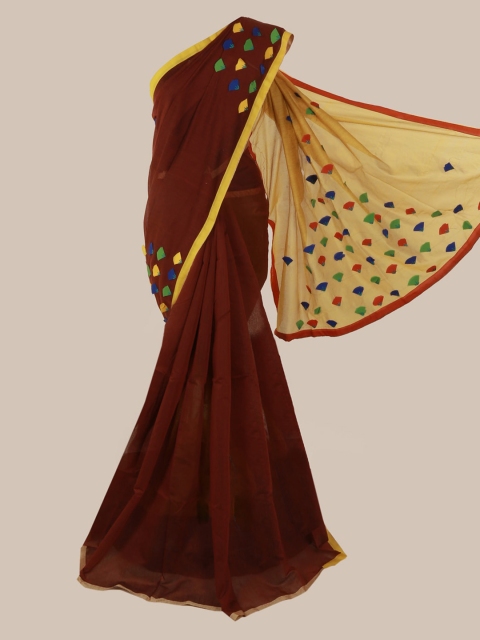 

Pothys Maroon & Yellow Phulia Cotton Solid Saree