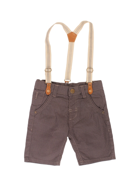 

Lil Lollipop Boys Grey Checked Regular Shorts With Suspenders