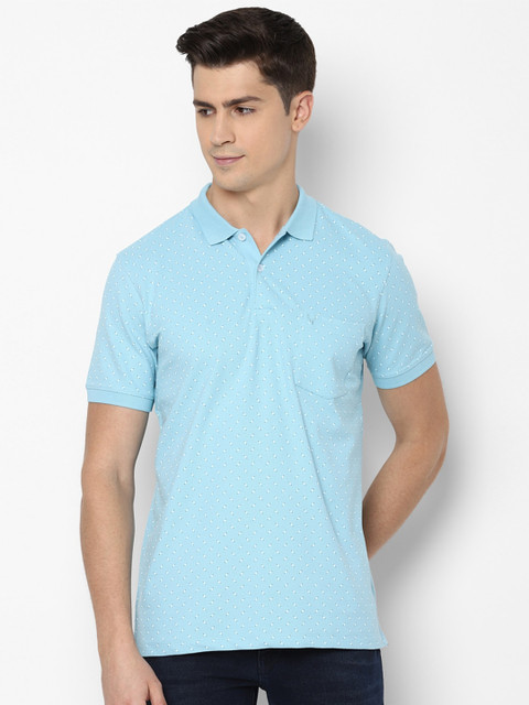 

Allen Solly Men Blue Solid Polo Collar T-shirt