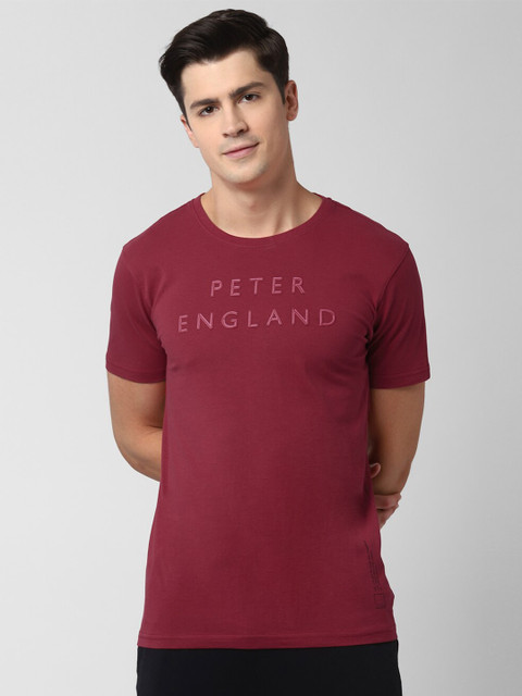 

Peter England Men Maroon Printed Round Neck T-shirt