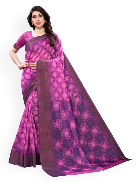 

KALINI Multicoloured Printed Polycotton Saree, Multi