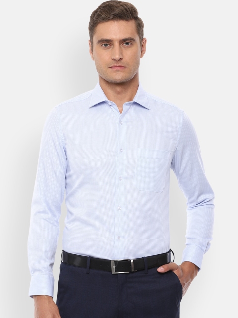 

Louis Philippe Men Blue Regular Fit Checked Pure Cotton Formal Shirt