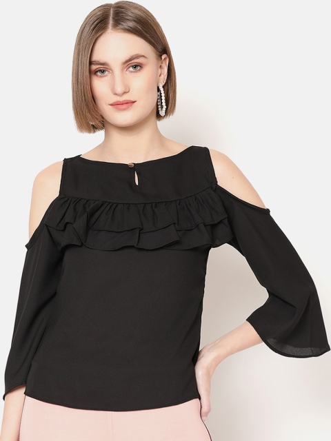 

V2 Value & Variety Black Crepe Regular Top