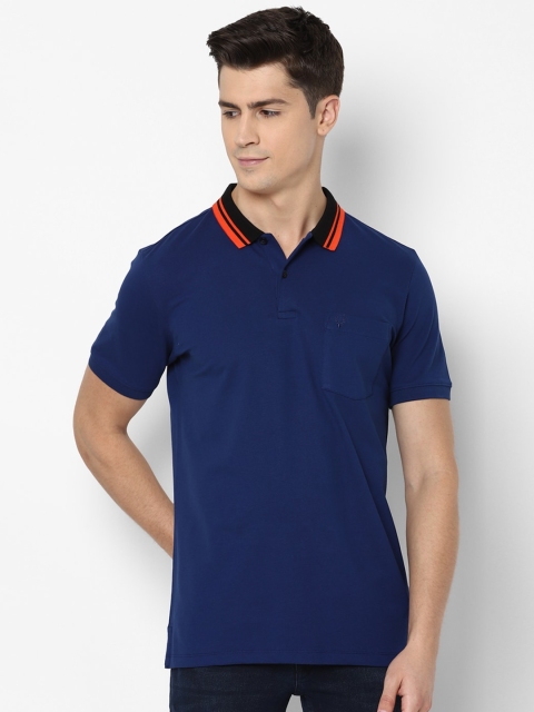 

Allen Solly Men Navy Blue Solid Polo Collar T-shirt