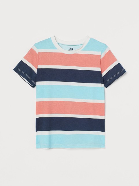 

H&M Boys Multicoloured Striped Cotton T-shirt, Multi