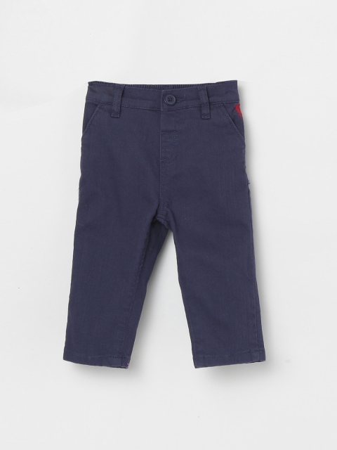 

max Boys Blue Regular Fit Solid Regular Trousers