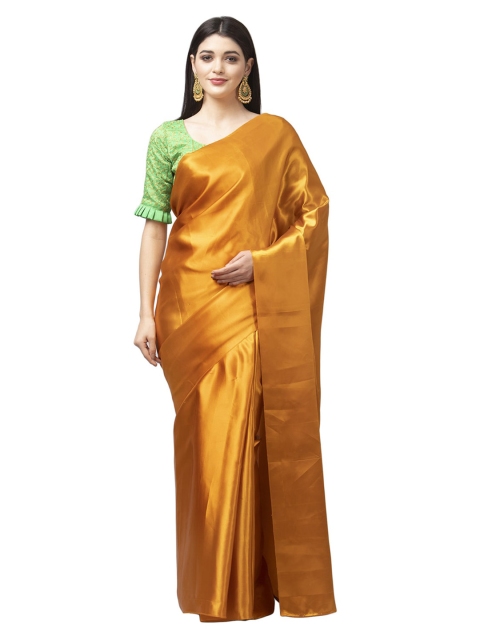 

KALINI Gold-Toned Solid Silk Blend Saree