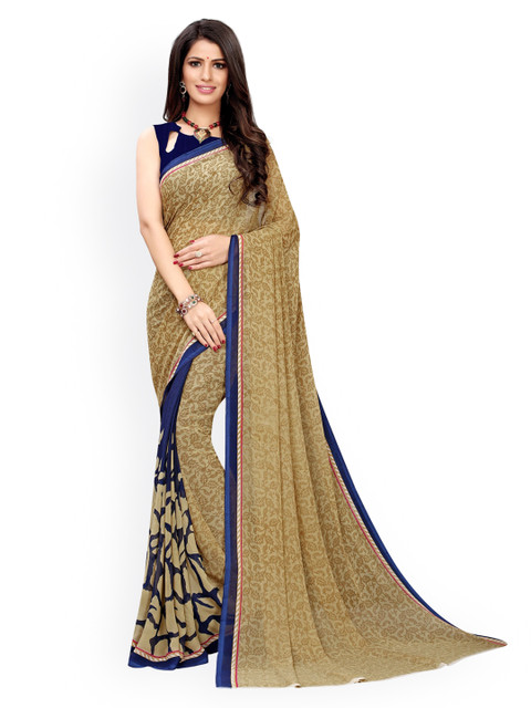 

KALINI Beige Printed Pure Georgette Saree