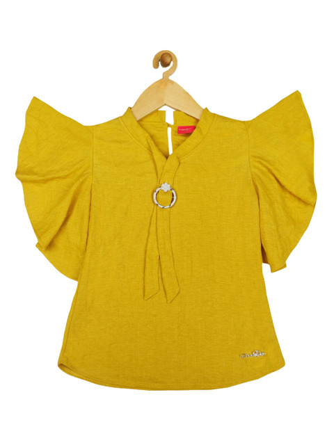 

Tiny Girl Mustard Yellow Solid Regular Top