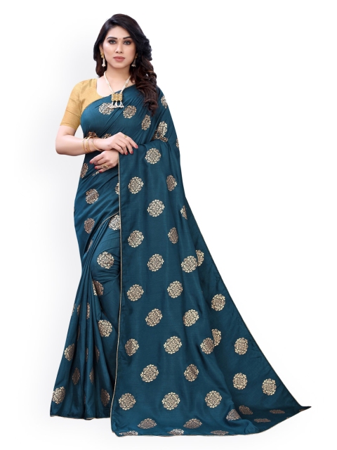 

KALINI Blue Printed Poly Silk Saree