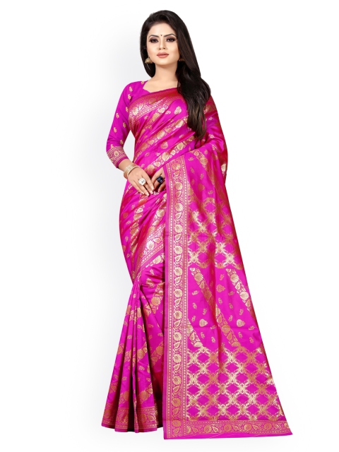 

KALINI Pink Poly Silk Woven Design Banarasi Saree