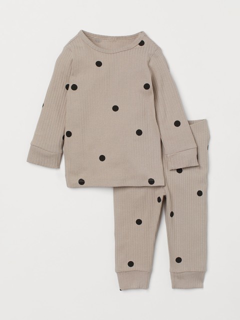 

H&M Kids Beige 2-Piece Ribbed Cotton Set