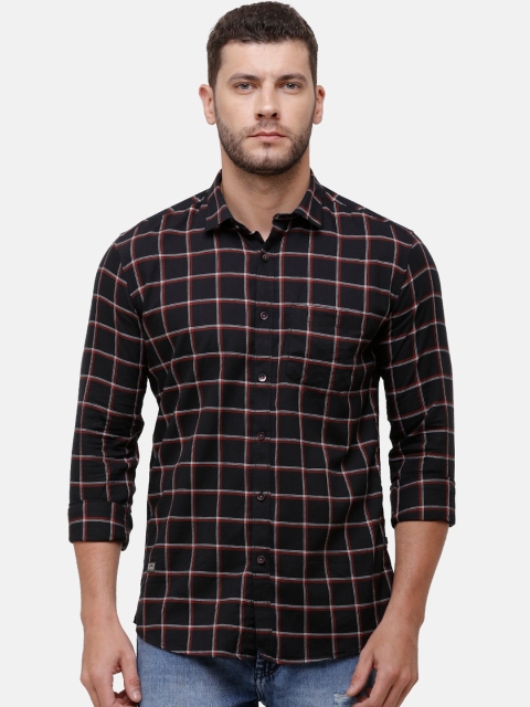 

Alan Scott Men Black Regular Fit Checked Pure Cotton Casual Shirt